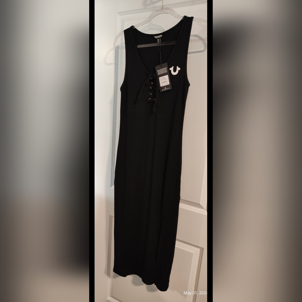 True Religion - Lace up midi dress large